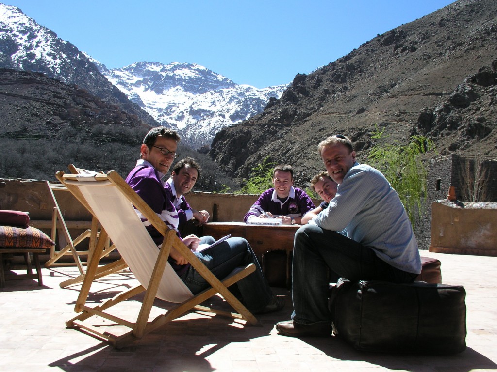 As important as why you plan, is how (and where) you plan. A planning sub-team hard at it during one of our company escapes (in the Atlas Mountains).